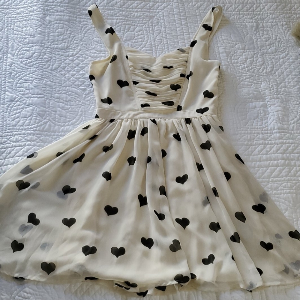 Heart printed skater mini dress